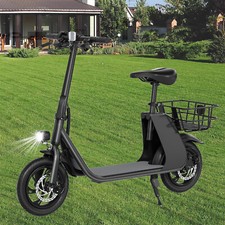450W Electric Scooter Adult E-Bike Sports Electric Moped Commuter W/ Seat Basket