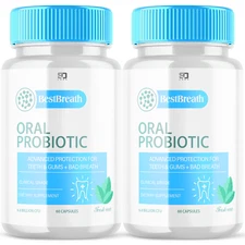(2 Pack) Best Breath Oral Probiotic, BestBreath Gum Teeth Health (120 Capsules)