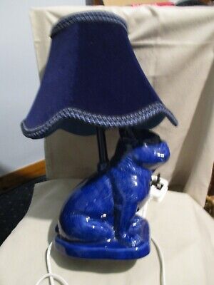 French Bulldog Lamp With Blue Velvet, French Bulldog Lamp Target