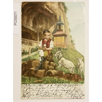 1907 Zurich Switzerland Goatherd Address Back Postcard