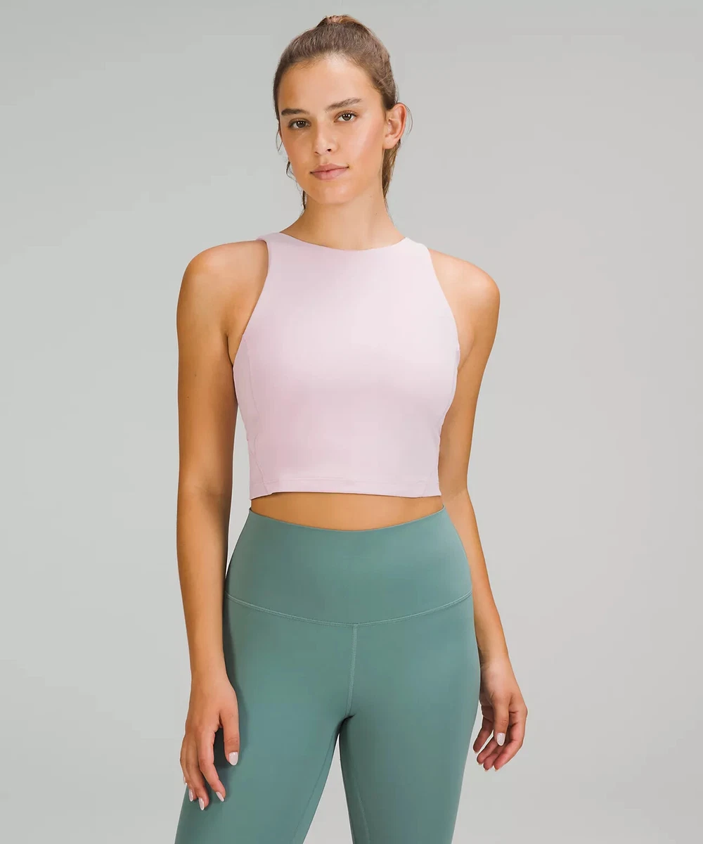 NWT Lululemon Size 2 Align High Neck Tank Crop Built In Bra PKPI Pink Peony