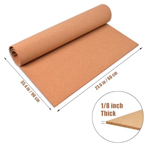 3mm Self-Adhesive Cork Board Roll, 1/8" Thick Cork Boards for Walls, 24 x 36 in - Picture 8 of 8
