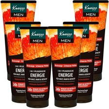 6X 200Ml Kneipp Skin, Hair  Face 3 In 1 Shower Energy Blood Orange Pepper