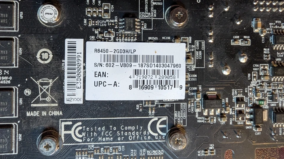 Lote de 3 tarjetas gráficas MSI Radeon HD 6450 2GB DDR3 bajo perfil PCI-E (R6450-2GD Foto 2 de 4