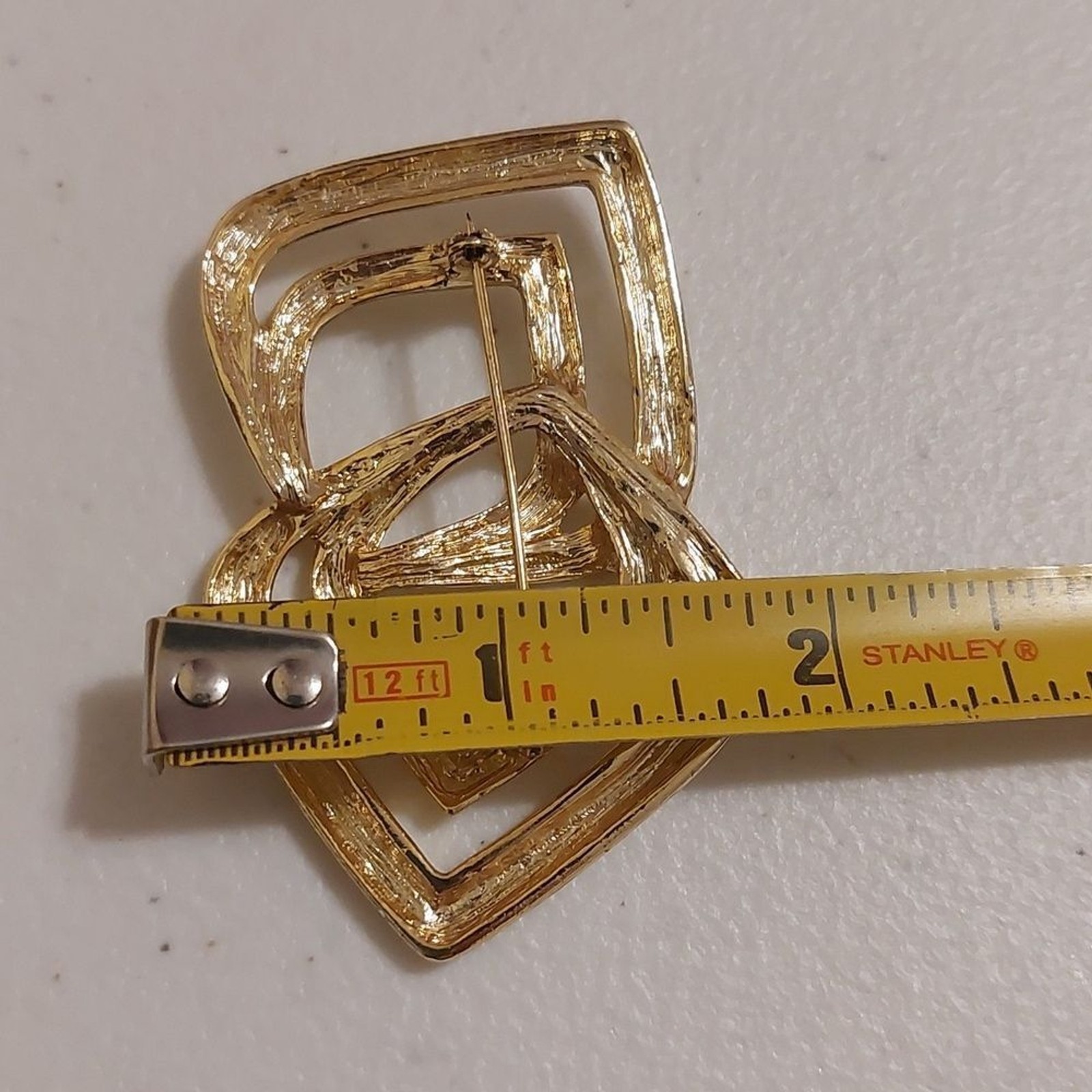 Vintage Modernist Interlocking Infinity Brooch Pi… - image 6