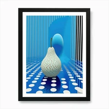 Pear and Dots Pop Art 2 Art Print Framed Wall Art Poster Canvas Print Picture