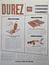 Durez Platics North Tonawanda Phenolic Resins Compounds Coatings Print Ad 1945