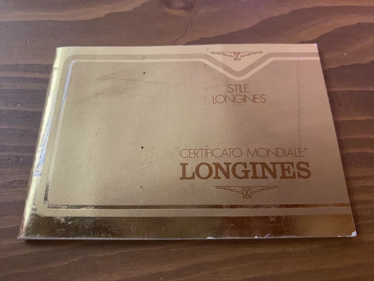 Libreto de garantía vintage certificado mundial LONGINES - años 70 nuevo de lote antiguo