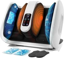 SUMELL Foot Massager with Heat & Ice Therapy - FSA HSA Eligible, Luxury White 