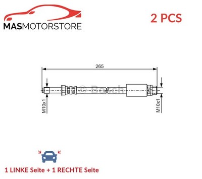 BREMSSCHLAUCH BREMSLEITUNG PAAR HINTEN OUTER BOSCH 1 987 476 359 2PCS P NEU