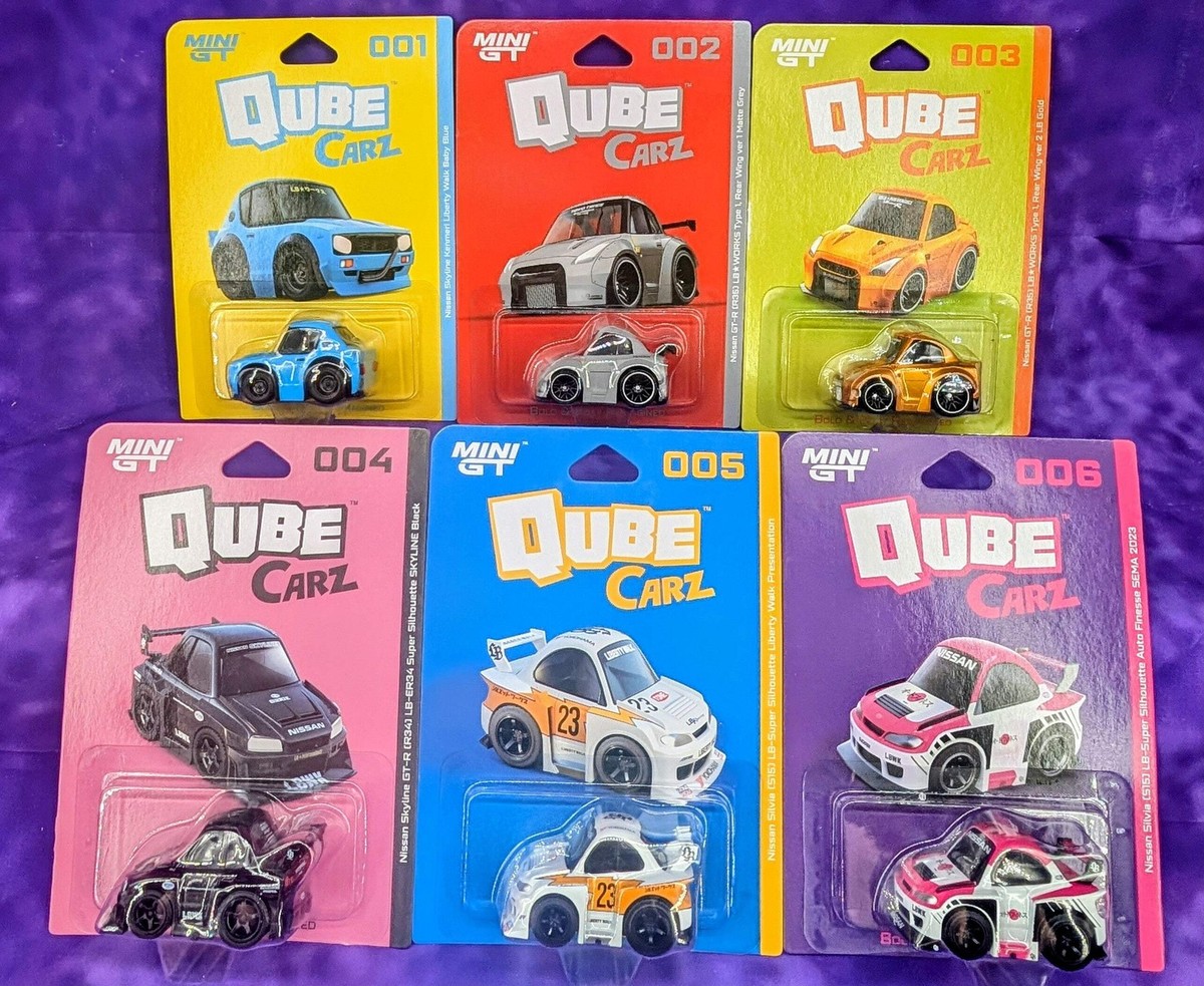 Mini GT Liberty Walk Qube Carz - Set of 6 - LBWK Nissan Skylines