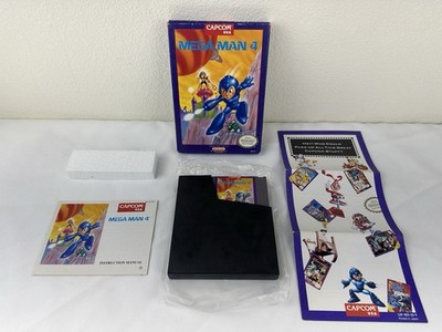 Mega Man 4 Nintendo NES Game 1991 Complete Box Manual Poster Foam Japan Original