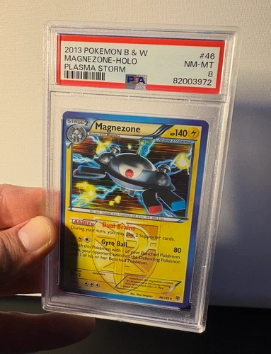 PSA 8 2013 Pokemon B&W Plasma Storm Magnezone 46/135 Holo Rare Team Plasma