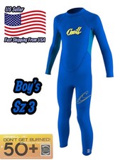 New Oneill Boys Reactor Full Wetsuit  Size 3 Children +50 UV Block Pacific Blue