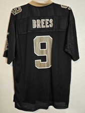 Reebok On Field New Orleans Saints Drew Brees #9 Black Football Jersey Size Lrg
