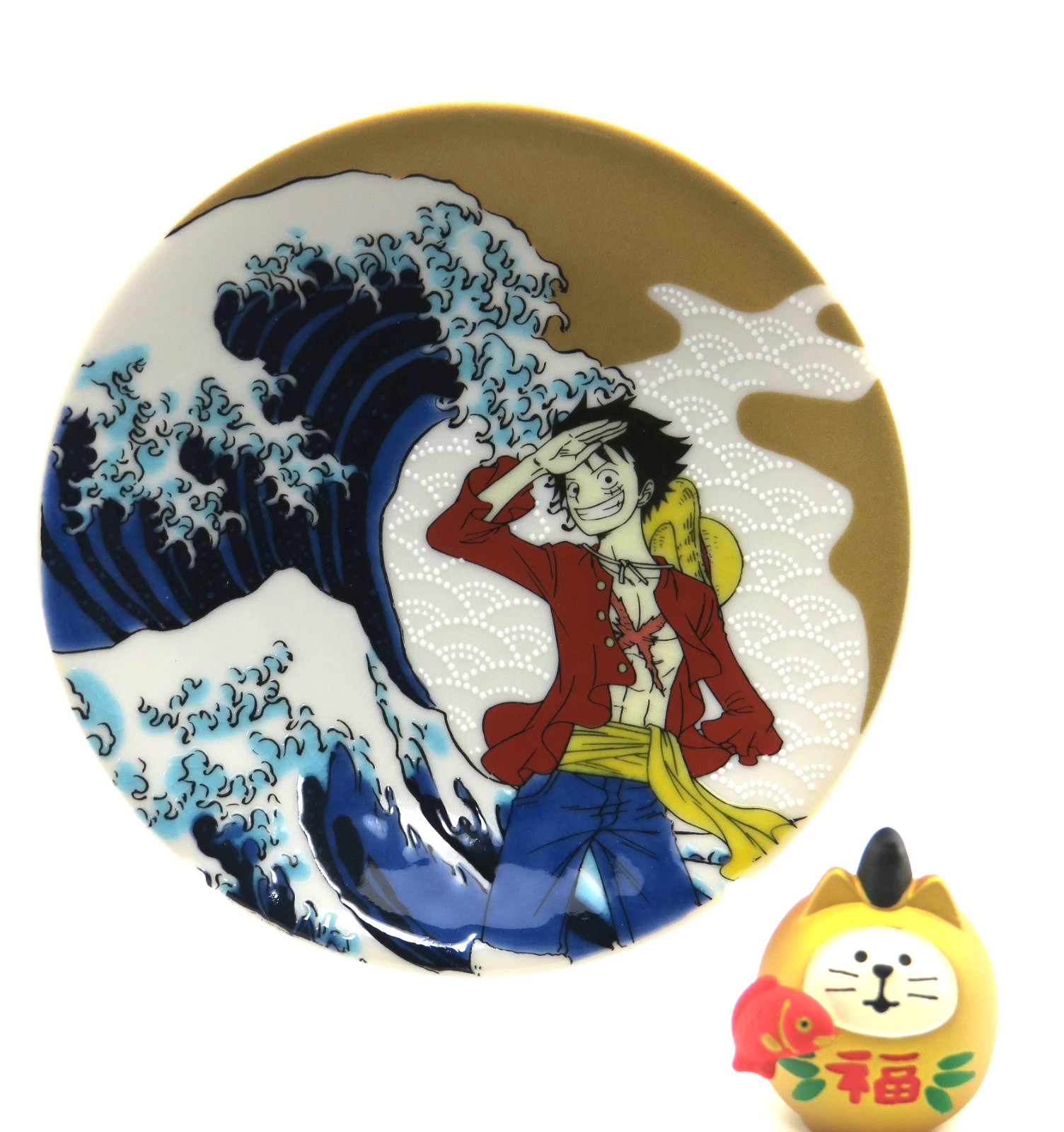 Mono D. Luffy UNA PIEZA Plato Kutani Ware Big Wave Japón Raro