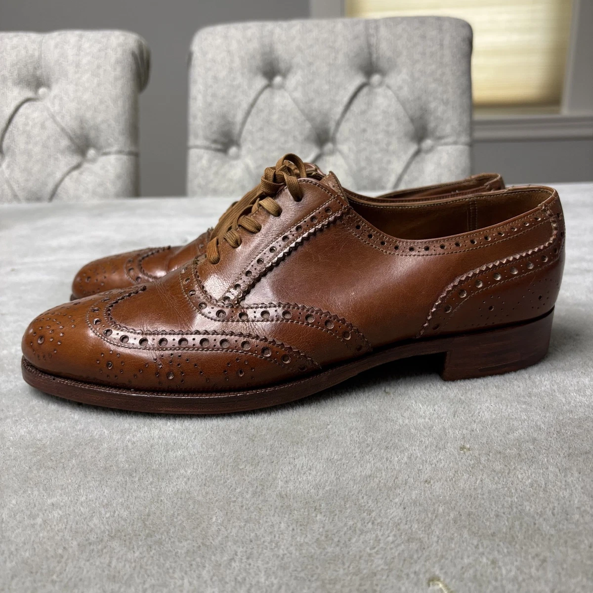 Polo Ralph Lauren x Crockett Jones Mens Size 7.5 D Brogue Wingtip