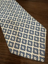 Vintage Sears The Mens Store Necktie Blue Red Geometric Pattern Thick Mens Tie