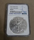 NGC 2017 American Silver Eagle $1 MS69 Early Releases 1 oz .999 Silver