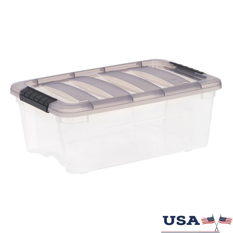 Stackable Plastic Storage Bins with Lids for Home Garage Organization-image