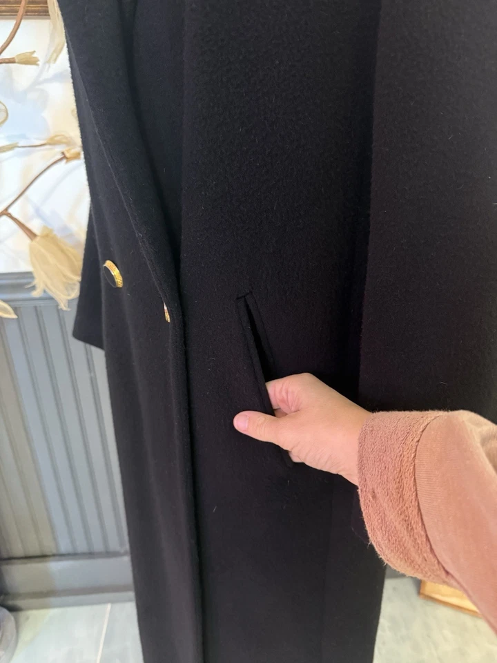 Gabardina vintage 100 % cachemir Fleurette con botones decorativos ~ talla 6 🧡🍄 Foto 4 de 4