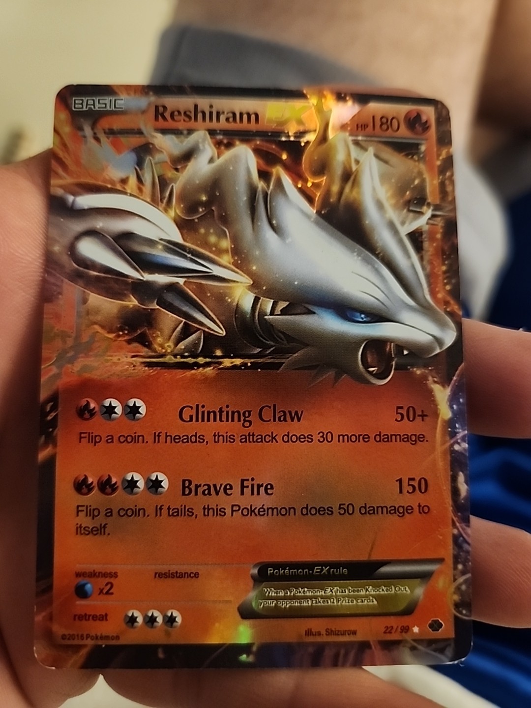 Reshiram EX 22/99 Next Destinies Pokemon Card Ultra Rare Holo Near Mint