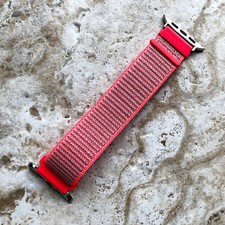 Hot Pink Nylon Hook & Loop Band for Apple Watch Ultra 3 2 1, 11 10 SE 3 Series
