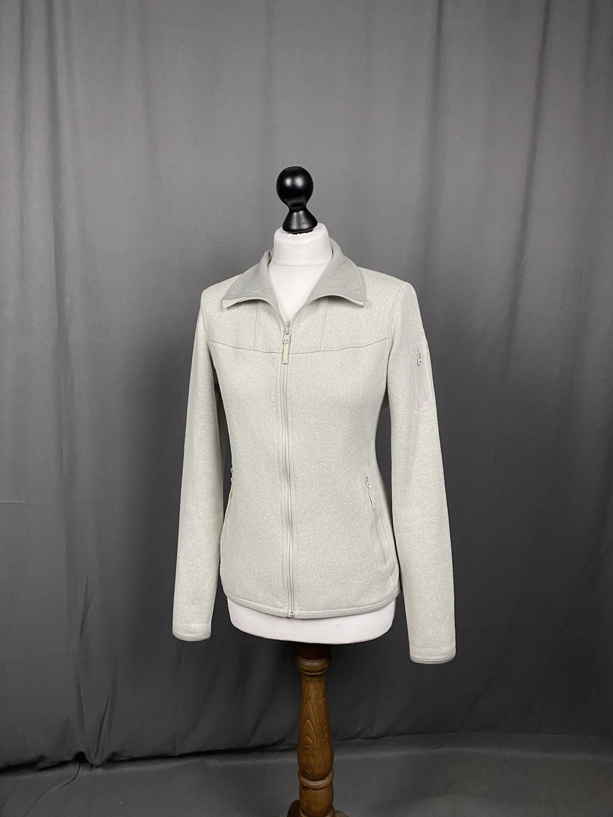 Arc'Teryx Polartec maglione donna grigio beige full zip pile taglia M