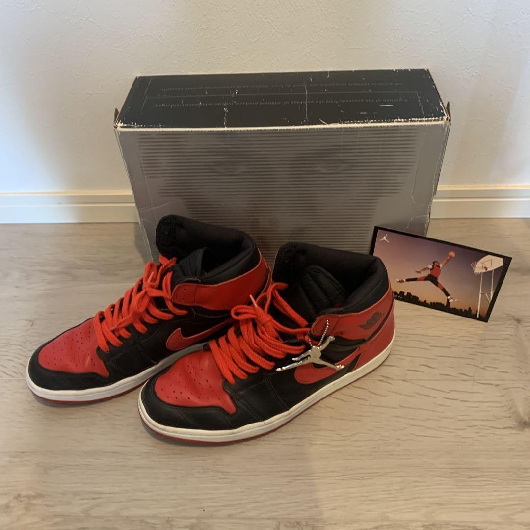 Nike Air Jordan 1 Retro Bred Black x Red US10.5 2001 Vintage Nike Air Jordan 1 Retro Bred Black x Red US10.5 2001 Vintage