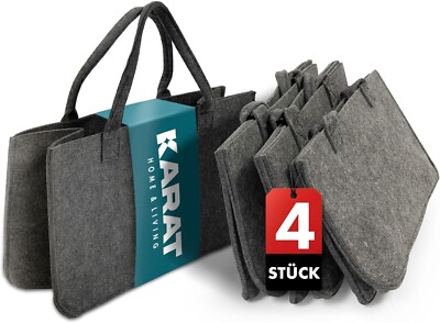 Filztasche Shopper 4er Set Kaminholztasche robuste