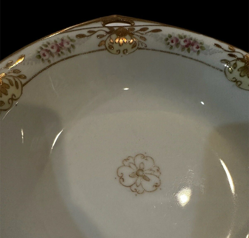 Antique Nippon Morimura Noritake Fruit Dessert Bowls Gold Roses 7 Piece - Picture 7 of 9