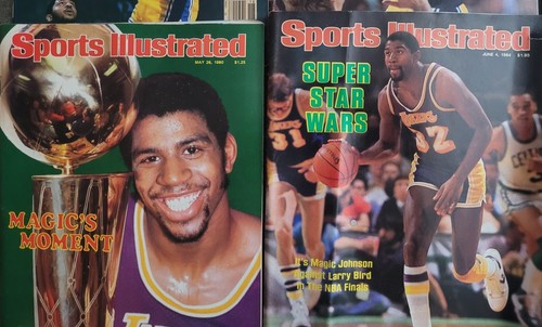 10 Los Angeles Lakers Sports Illustrated Magic Johnson Kareem Abdul Jabbar Lot - Picture 4 of 7