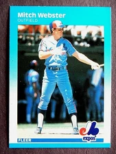 Mitch Webster #335 Fleer 1987 Baseball Card (Montreal Expos) 