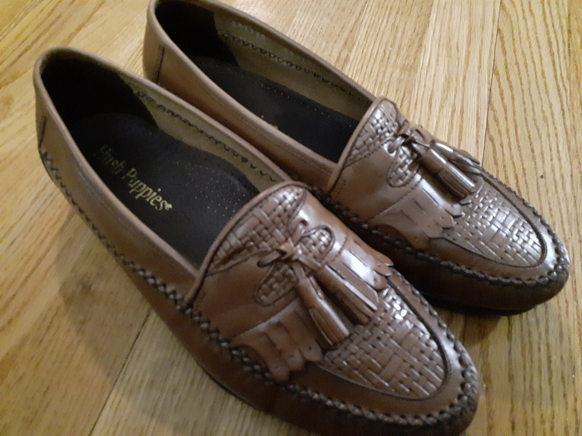Hush Puppies Men\'s Tassel Brown Loafers NOS HUSH PUPPIES WASHINGTON TASSEL LOAFERS TAN LEATHER MENS  main image 3