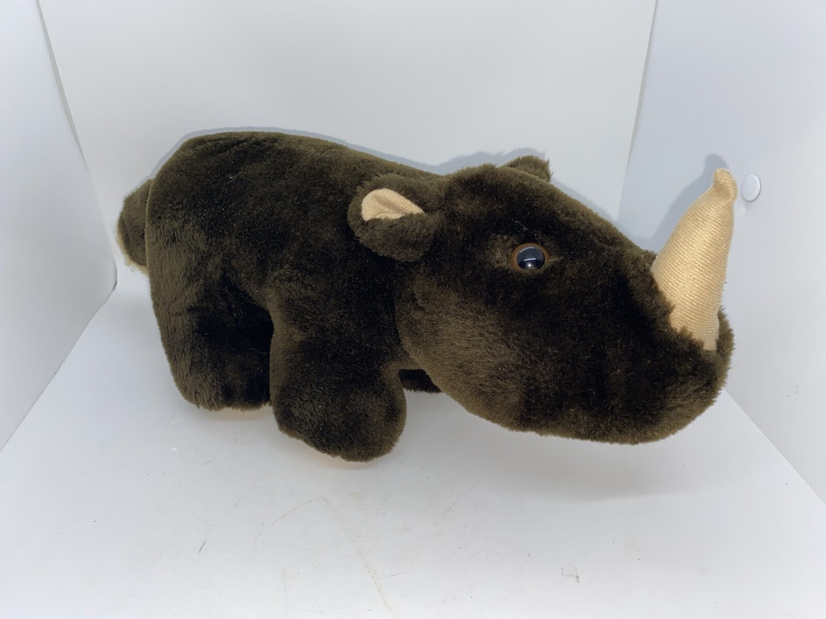 Rhinoceros Plush Dark Brown Stuffed Animal 15