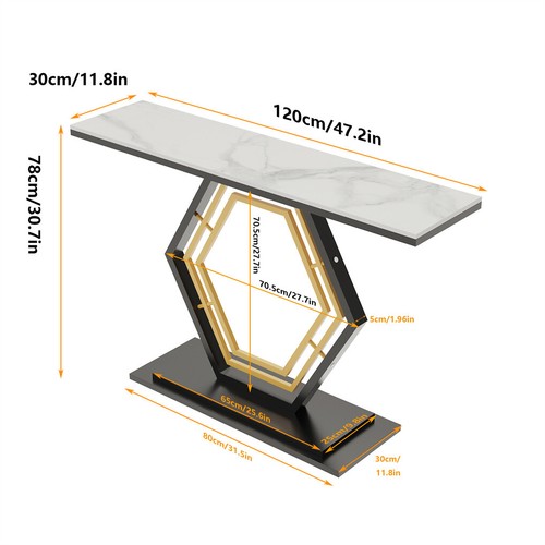Light Luxury Marble Console Entrance Table Modern Hallway Table Originality Legs - Picture 16 of 18