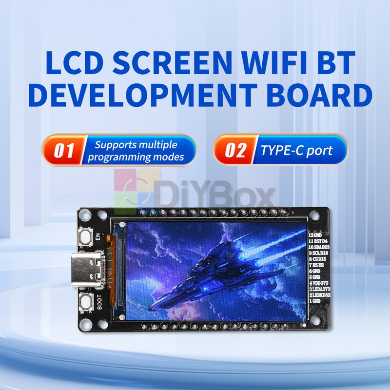 ESP32 LCD WIFI Bluetooth Development Board ESP32-WRO/-32 Module Type-C DIY