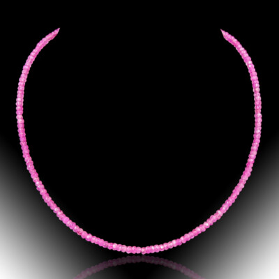 BAILYSBEADS edle designer pink Saphir-Halskette Kette Collier behandelt neu 025