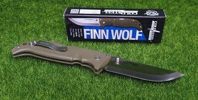 Cold Steel Finn Wolf, Drop Point Plain Edge 3.5'' Folding Blade, OD Green - 20NPF