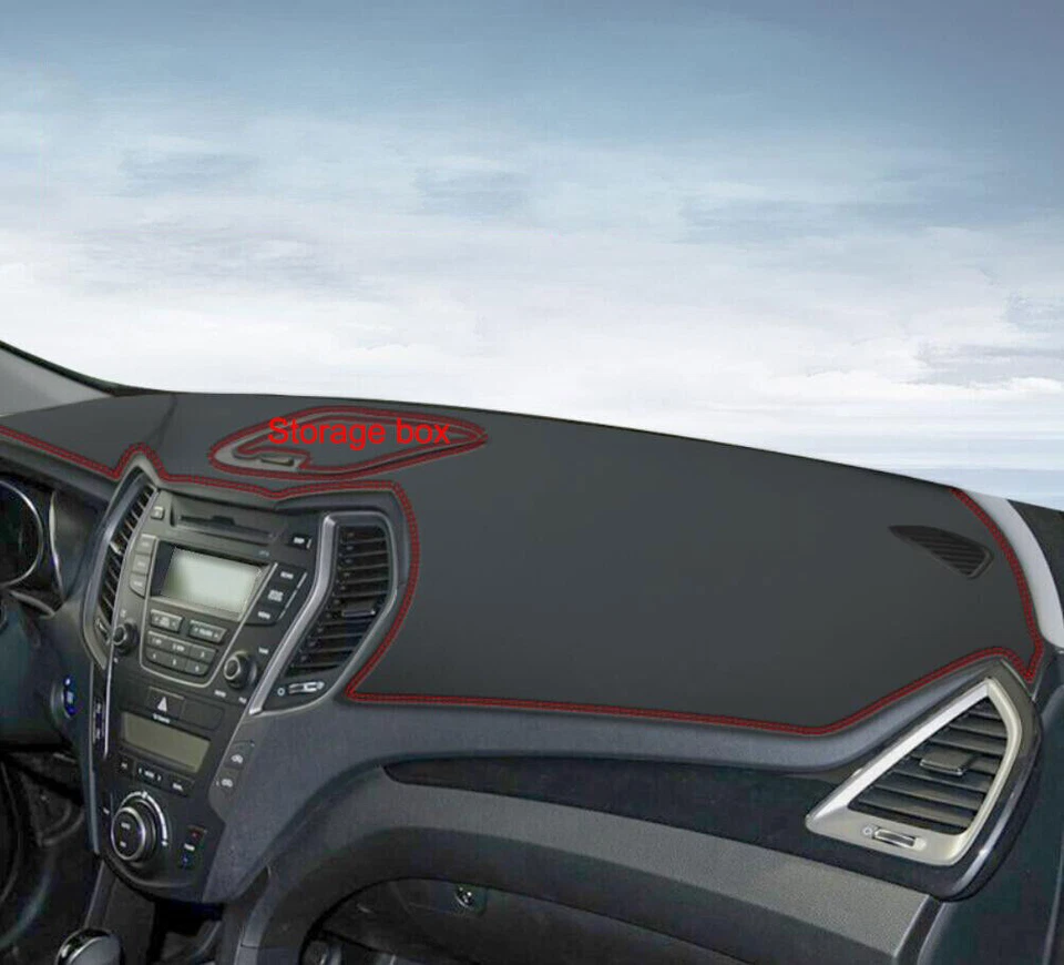 For Hyundai Santa Fe 2013-18 Leather Non-slip Dash Board Mat Dashboard Carpet 1p Foto 2 de 4