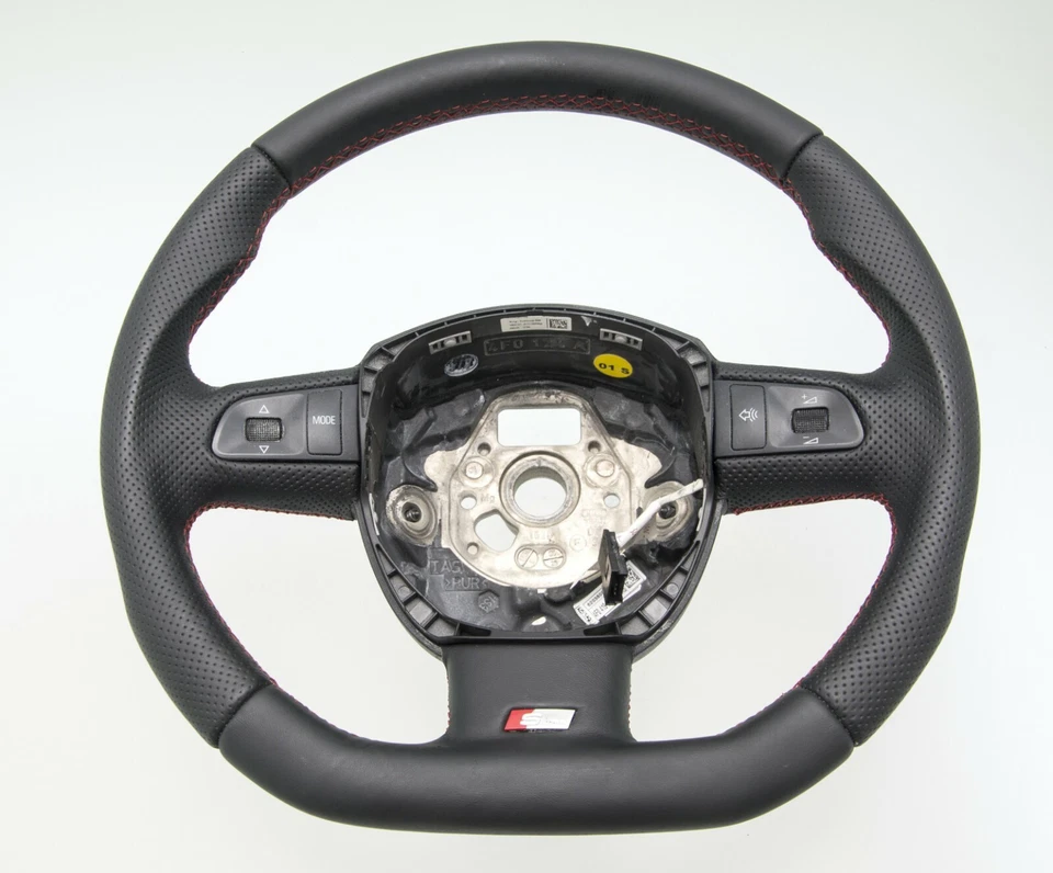 SPORT Lenkrad beziehen mit Leder für Audi A6 4F JAHR 2005 mit Schaltwippen - Bild 2 von 4