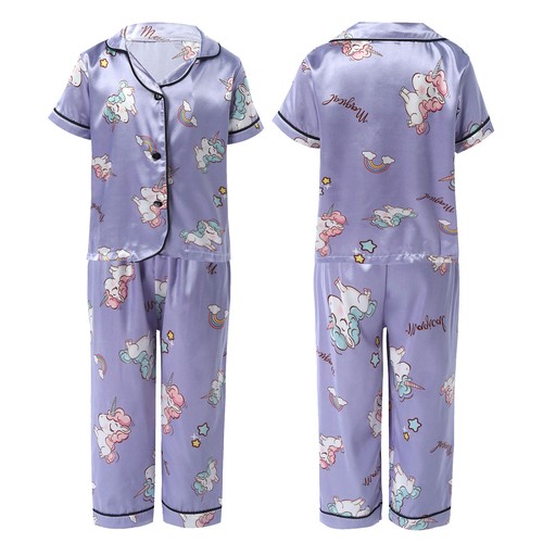 Kids Boys Girl's Shirt With Pants Set Pyjama T-shirt And Trousers Long Sleeve - Picture 71 of 82
