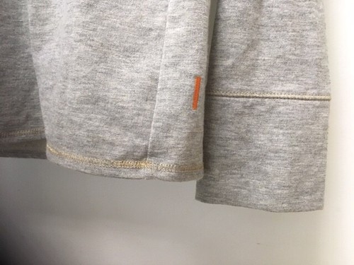 LUCY Activewear Gray Cotton Blend w Gold Metallic V Neck Top Hoodie Sz Small EUC - Picture 7 of 9