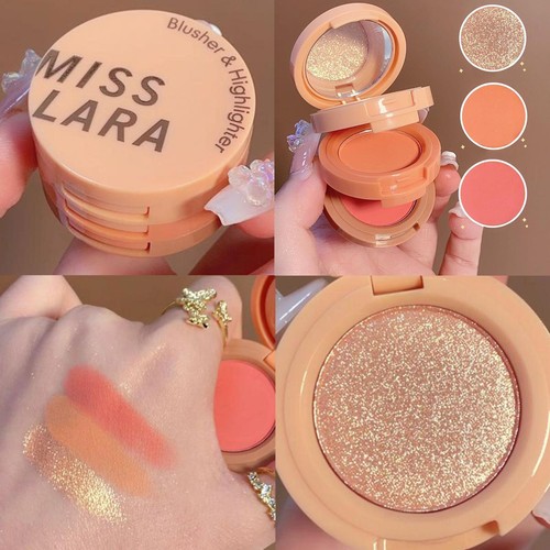 3-In-1 Highlighter Powder Palette Matte Blush Eyeshadow Makeup Long-Lasting E9U2 - Picture 11 of 14