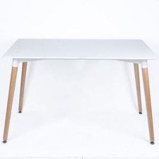Halo blanc Table salle à manger design rétro DA DS bois pieds bureau salon Room