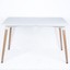 Table à Manger Blanche Halo - Design Rétro - Pieds Bois - 120x80 Cm - P&N Homewares