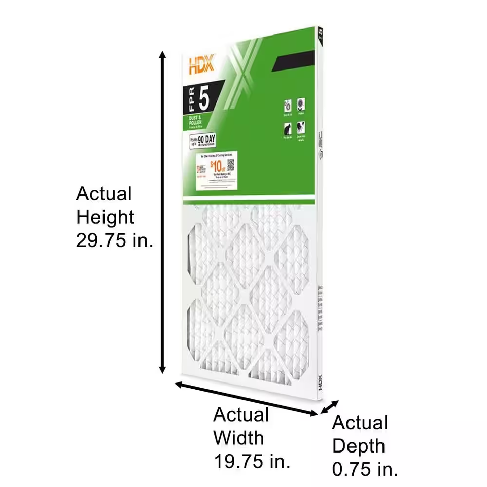 20x30x1 Pleated Air Filters Replacement for Furnace, Merv 8 Ac Hvac Fpr