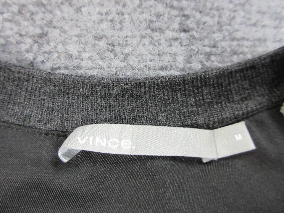 Suéter Vince Para Hombre Gris Medio Lana Botón Henley Informal Preppy Ligero Foto 4 de 4