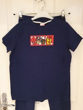 MARVEL PJ Set Pigiama, Prodotto con Licenza, Piccolo Adulto/Giovane Adolescente BLU