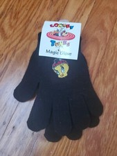 TWEETY looney tunes Magic GLOVES 1996 Vintage BLACK ONE SIZE FITS ALL New Kids